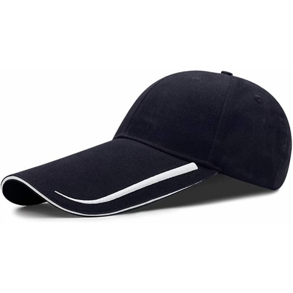 YEKEYI Extra Long Bill 100% Washed Cotton Baseball Cap Lengthened Brim Sun Protection Hat Long Large Bill Cap