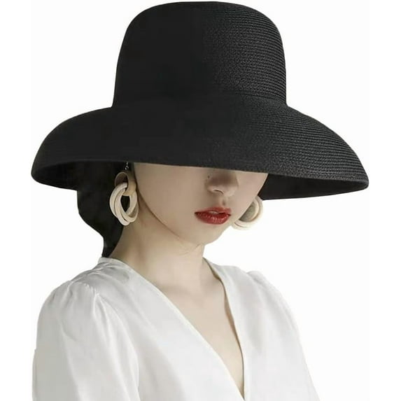 YEKEYI Floppy Wide Brim Summer Beach Straw Hat UPF Straw Sun Hat for Women Beach Hats for Women Summer Straw Sun Hat Wide Brim Crochet Hats