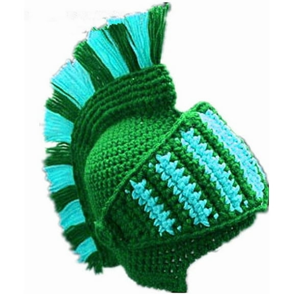 YEKEYI Funny Knight Helmet Beanie with Beard Hat Handmade Knitted Winter Thick Cap Octopus Hat Halloween Cosplay Ski Mask