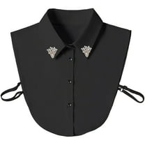YEKEYI Handcrafted Faux Diamond and Pearl Fake Collar Shirts Versatile Dickey Collar Half Shirt Collar for Women
