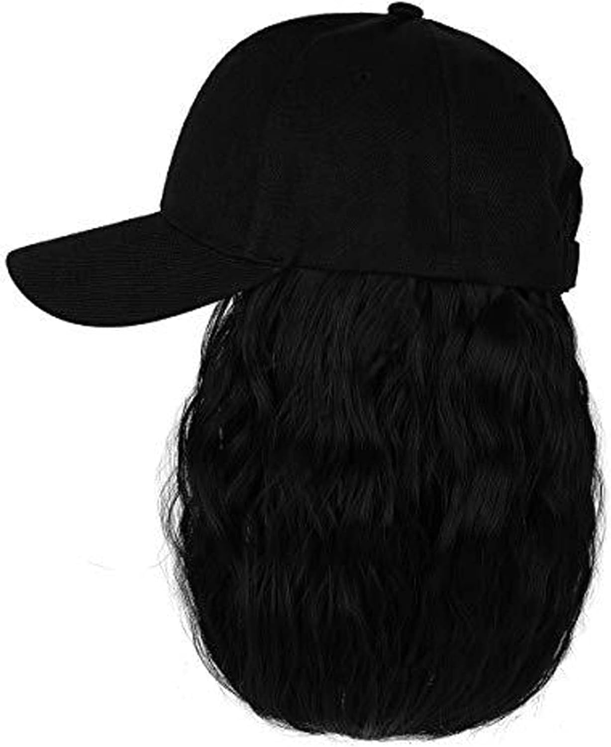 YEKEYI Hat Wig for Women, Short Wave Baseball Cap Wig with Curly Synthetic Hair Extensions