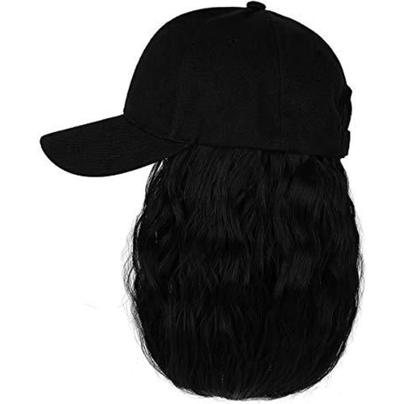 YEKEYI Hat Wig for Women, Short Wave Baseball Cap Wig with Curly Synthetic Hair Extensions