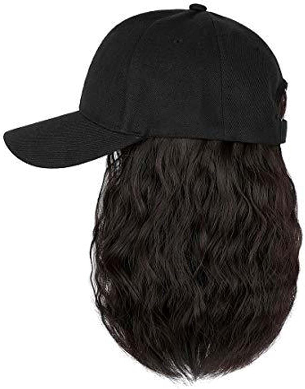 YEKEYI Hat Wig for Women, Short Wave Baseball Cap Wig with Curly Synthetic Hair Extensions