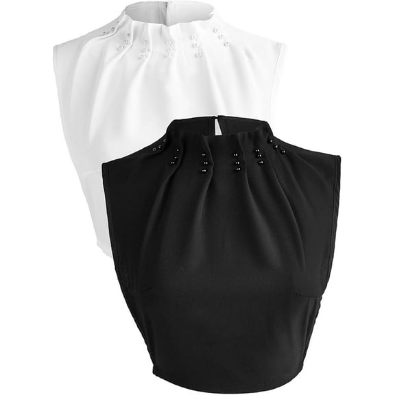 YEKEYI Imitation Pearl Shirt Collar New Anti-Wrinkle Dickey Faux Collar Professional Clothes Fake Collar for Women