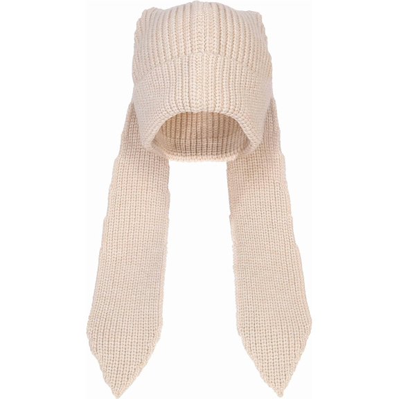 YEKEYI Knit Beanie Hats Cute Bunny Long Ears Funny Hat Fluffy Winter Cap Warm Knit Rabbit Crochet Skull Cap Outdoor Slouchy Hat