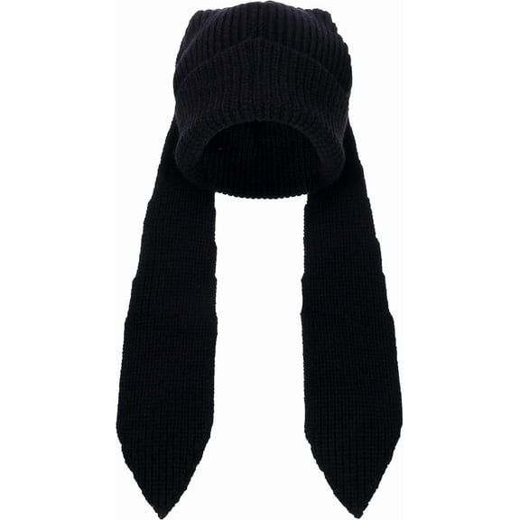 YEKEYI Knit Beanie Hats Cute Bunny Long Ears Funny Hat Fluffy Winter Cap Warm Knit Rabbit Crochet Skull Cap Outdoor Slouchy Hat