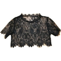 YEKEYI Lace Crop Tops Detachable False Collar Half Blouse Dickey Collar