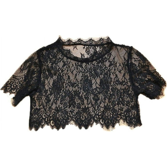 YEKEYI Lace Crop Tops Detachable False Collar Half Blouse Dickey Collar