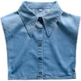 thumbnail image 1 of YEKEYI Large Pointed Collar Denim Fake Collar Detachable,Dickey Collars Blouse Top for Women Girls Decorative Favors, 1 of 7