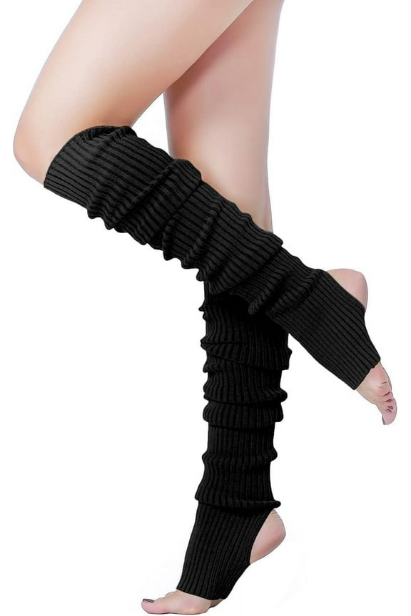 Long Leg Warmer, Women’s Men 80s Party Ribbed Knit Dance Sports