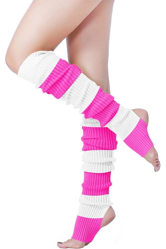 Long Leg Warmer, Women’s Men 80s Party Ribbed Knit Dance Sports