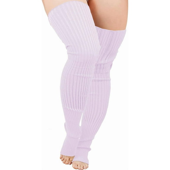 YEKEYI Plus Size Knit Leg Warmer Women Thick Thigh High Boot Extra Long Large Socks