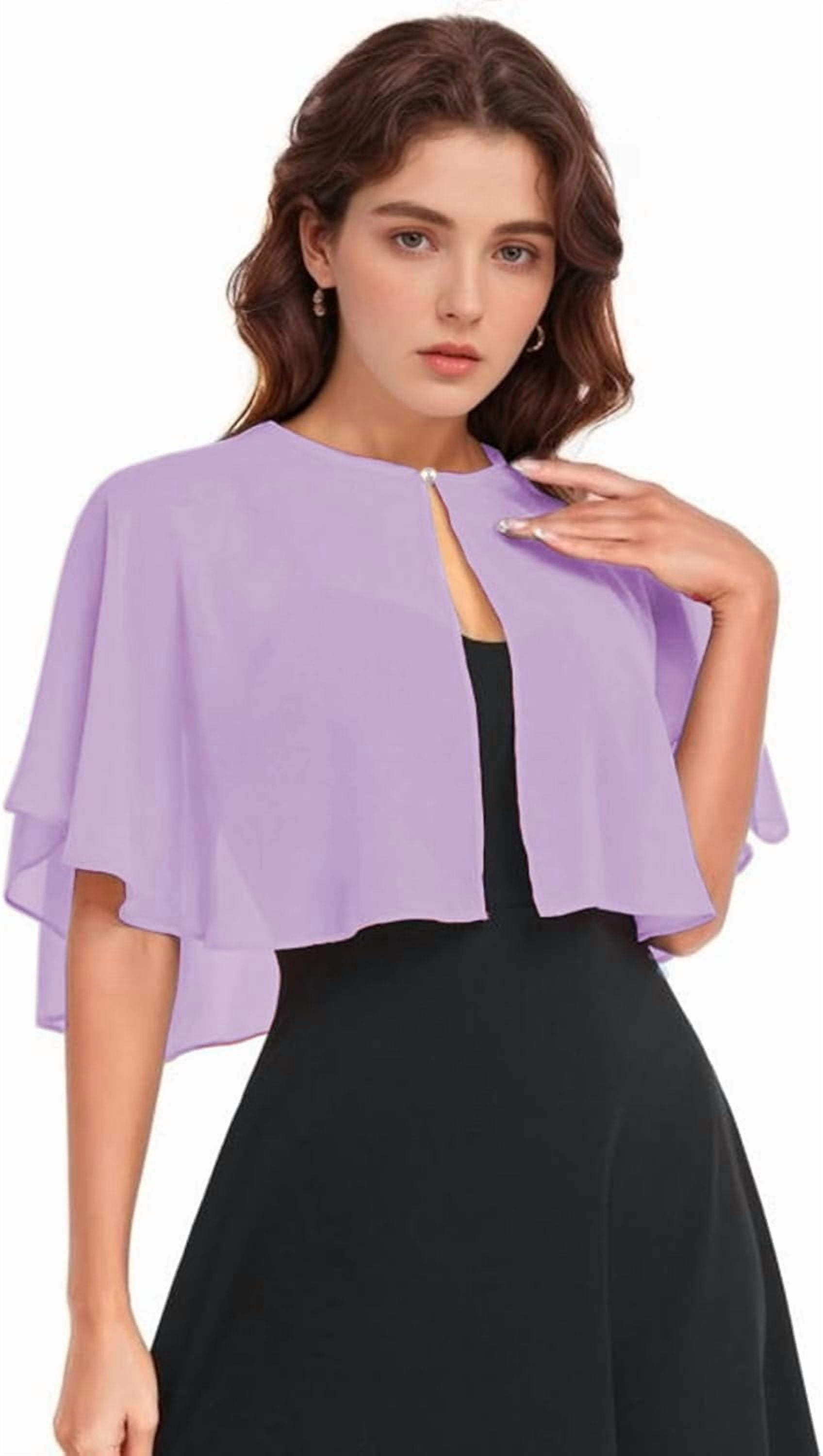 YEKEYI Soft Chiffon Shawl Wraps Shrug for Evening Dress Wedding Vintage Style Cape for Women
