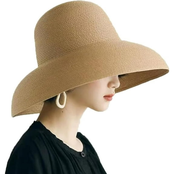 YEKEYI Sun Hats for Women Wide Brim Beach Hat Straw Hat UPF Travel Foldable Brim Summer UV Hat