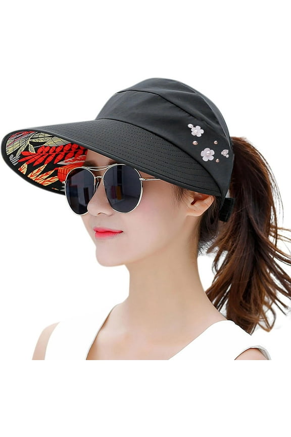 Sun Hats for Women Wide Brim Sun Hat UV Protection Caps Floppy Beach Packable Visor