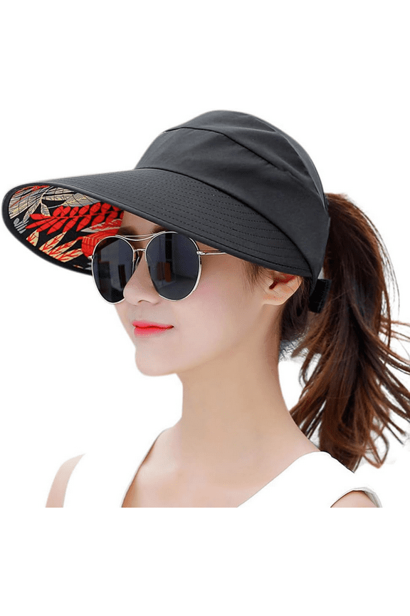 Sun Hats for Women Wide Brim UV Protection Sun Hat Summer Beach Packable Visor Sun Visor Hats Women Large Brim Summer UV Protection Beach Cap