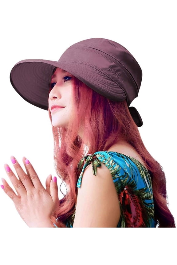 Sun Hats for Women with UV Protection Wide Brim Sun Hat Visor Summer Beach Outdoor Foldable Womens Cap