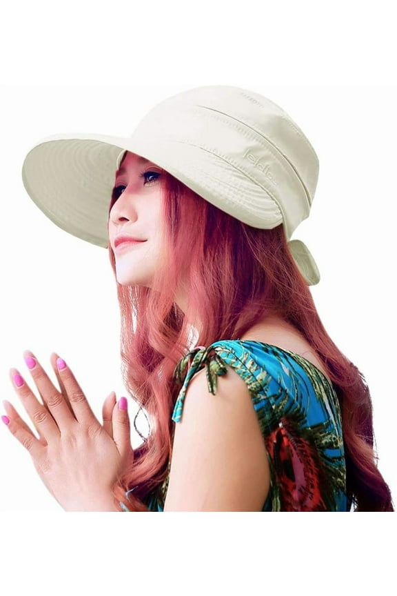 Sun Hats for Women with UV Protection Wide Brim Sun Hat Visor Summer Beach Outdoor Foldable Womens Cap