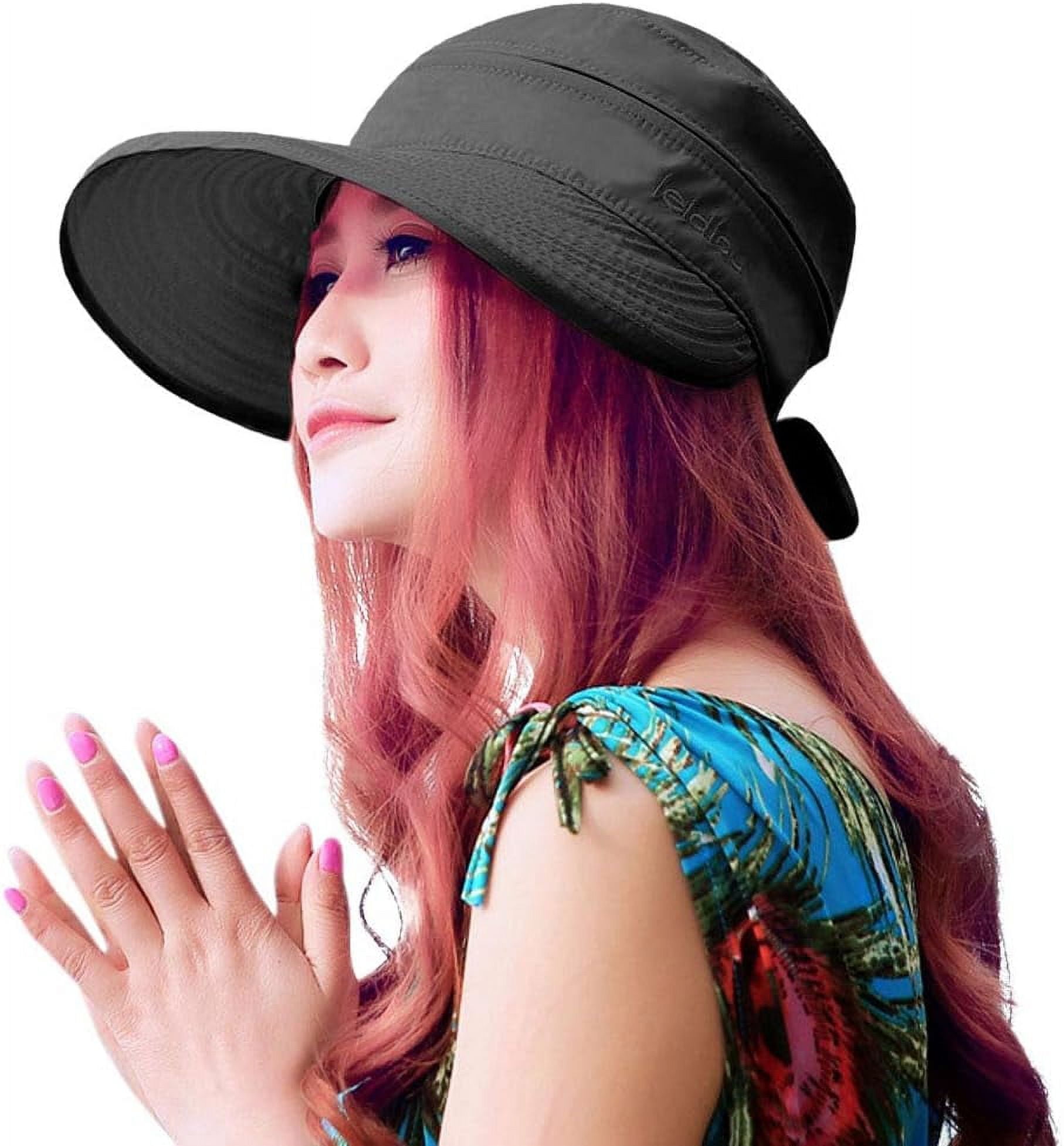 YEKEYI Sun Hats for Women with UV Protection Wide Brim Sun Hat Visor Summer Beach Outdoor Foldable Womens Cap