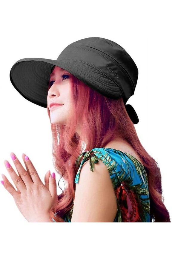 Sun Hats for Women with UV Protection Wide Brim Sun Hat Visor Summer Beach Outdoor Foldable Womens Cap