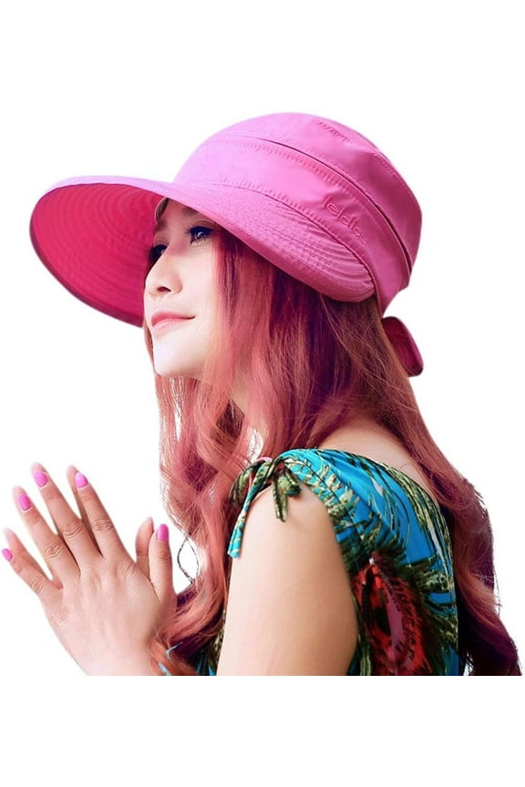 Sun Hats for Women with UV Protection Wide Brim Sun Hat Visor Summer Beach Outdoor Foldable Womens Cap