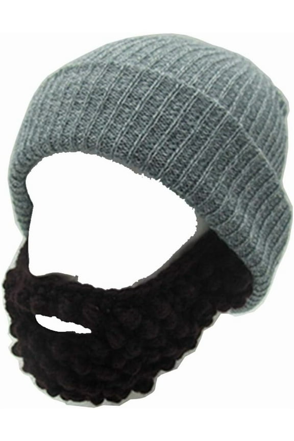 Unisex Wacky Beard Hat Knit Funny Beanie Halloween Cap Wind Mask