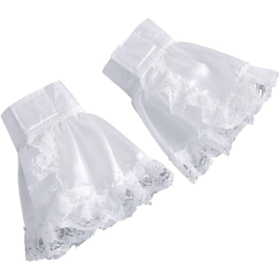 YEKEYI Wedding Dress for Women False Collar Wrist Cuffs for Wedding Fake Sleeve Cuffs Collar Half Shirt Collar