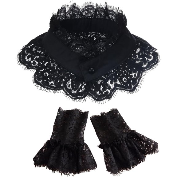 YEKEYI White Collar and Cuffs Set Detachable Dickey Collar and Fake Shirt Cuffs for Women