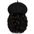 thumbnail image 1 of YEKEYI Wig Hat Wool Berets Extensions Stretchable Solid Cap Attached with Hair Curly Bob Synthetic Hairpiece Cap, 1 of 8