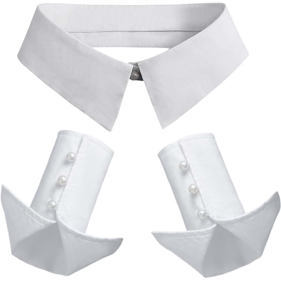 YEKEYI Women Detachable False Collar Wrist Cuffs Fake Sleeve Cuffs Collar Half Shirt Collar