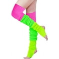 thumbnail image 1 of YEKEYI Women Girls Thigh High Neon Ribbed Long 80s 90s Party Skating Leg Warmers, 1 of 5