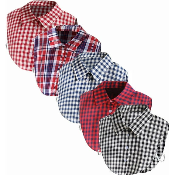 YEKEYI Women's 5pcs Striped Detachable Dickey Collar Half Shirts Blouse False Collar Top for Women Outfits