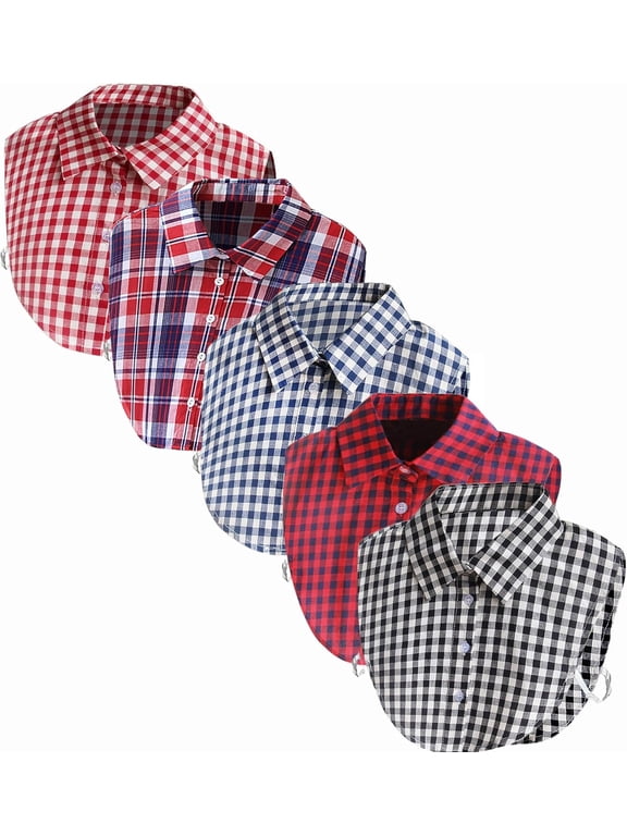 Women's 5pcs Striped Detachable Dickey Collar Half Shirts Blouse False Collar Top for Women Outfits