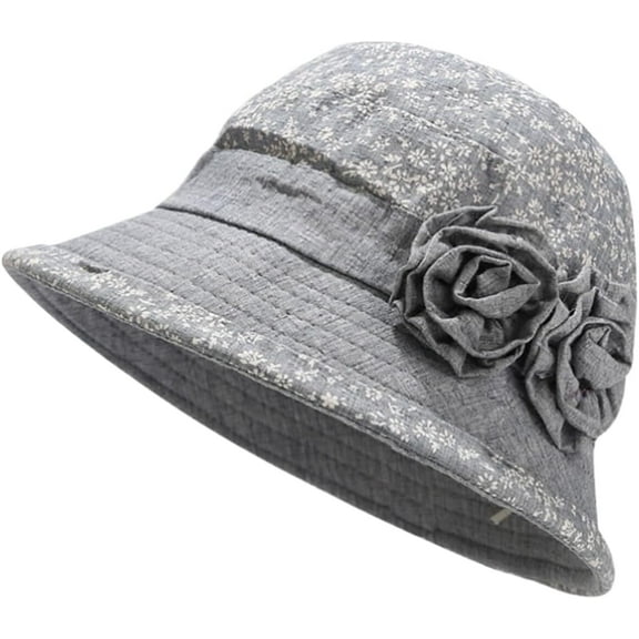 YEKEYI Women's Cotton Linen Bucket Hat Big Brim Hat Summer Sun Beach Cap Visor Sunhat