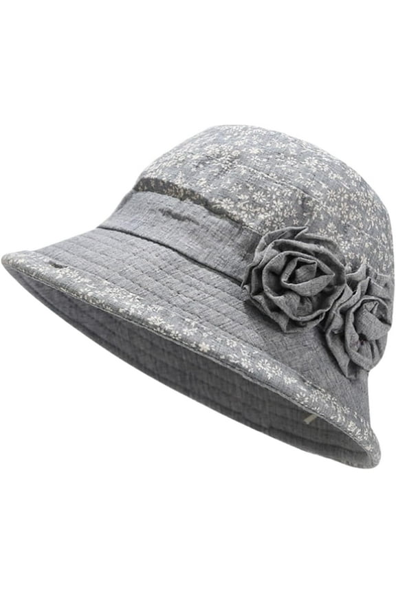 Women's Cotton Linen Bucket Hat Big Brim Hat Summer Sun Beach Cap Visor Sunhat