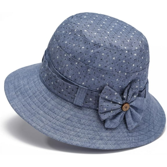 YEKEYI Women's Cotton Linen Bucket Hat Big Brim Hat Summer Sun Beach Cap Visor Sunhat