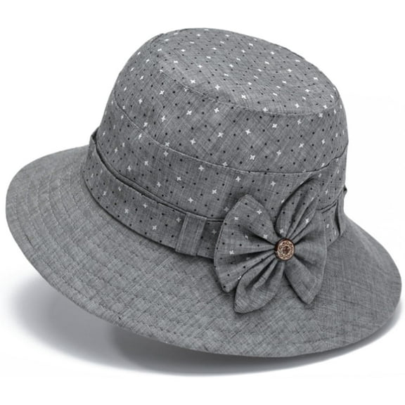 YEKEYI Women's Cotton Linen Bucket Hat Big Brim Hat Summer Sun Beach Cap Visor Sunhat