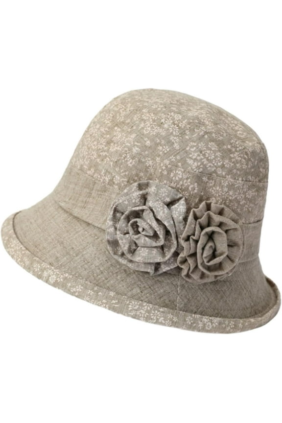 Women's Cotton Linen Bucket Hat Big Brim Hat Summer Sun Beach Cap Visor Sunhat