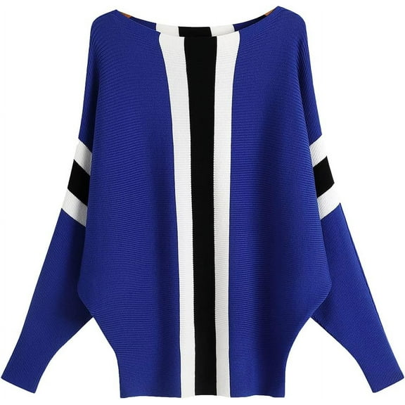 YEKEYI Womens Lightweight Oversized Boat Neck Sweaters Tops Dolman Batwing Sleeve Ribbed Knitted Pullovers