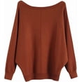 thumbnail image 1 of YEKEYI Womens Lightweight Oversized Boat Neck Sweaters Tops Dolman Batwing Sleeve Ribbed Knitted Pullovers, 1 of 3