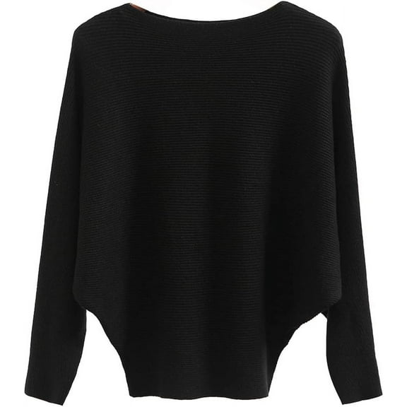 YEKEYI Womens Lightweight Oversized Boat Neck Sweaters Tops Dolman Batwing Sleeve Ribbed Knitted Pullovers