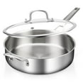 thumbnail image 1 of YEKSUM Tri-Ply Stainless Steel Saute Pan, 12inch, 6QT Deep Frying Pan, Dishwasher Safe and No Coating, Non Toxic Cookware, Stove to Oven Cookware, Kitchen Essentials, 1 of 5