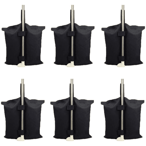 YELAIYEHAO 6 Pcs Black Weight Bags for Pop up Canopy Tent Sun Shelter 180 Ib Max
