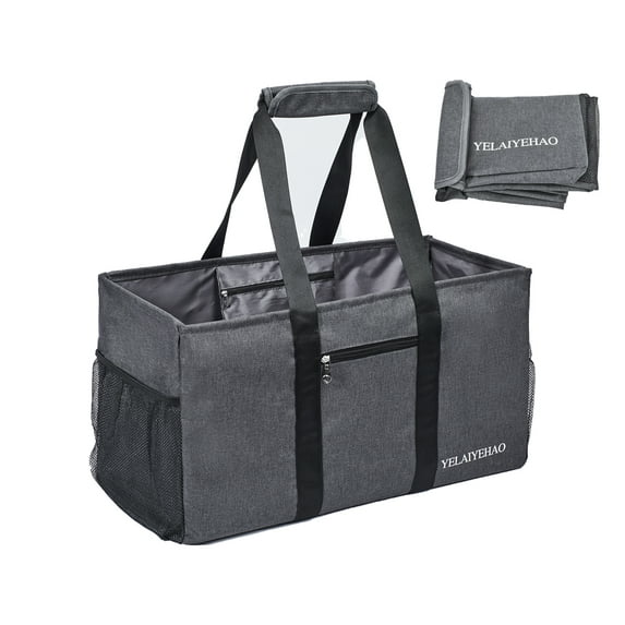 YELAIYEHAO Extra Large Heavy Duty Collapsible Utility Tote Bag, Black