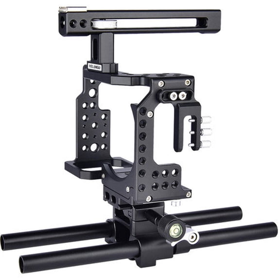 YELANGU CA7 Camera Cage Kit with Top Handle Grip Stabilizer for Sony A7 Series Camera, Black