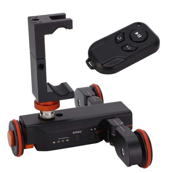 YELANGU Camera Dolly Electric Motorized Track Rail Slider Car with Wireless Remote Control & Phone Clip, 3-Speed Adjustable for DSLR Camera Smartphone Video Vlogging
