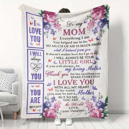 YELEE Thorw Blanket Gifts for Mom from Daughters Son, Soft Cozy Blanket Meaningful Present for Mothers Day Birthday Christmas Unique 50"x60"
