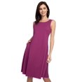 thumbnail image 1 of YELETE Lady's Sleeveless Comb-Cotton A-Line Dress with Pockets, Plum S, 1 of 4