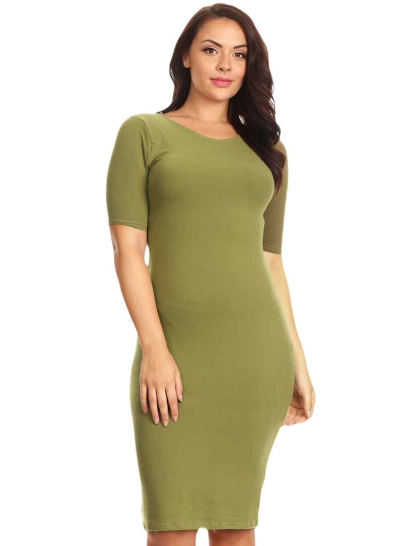 olive midi bodycon dress Bodycon Collection Olive Green Bandage Midi Dress, Size M