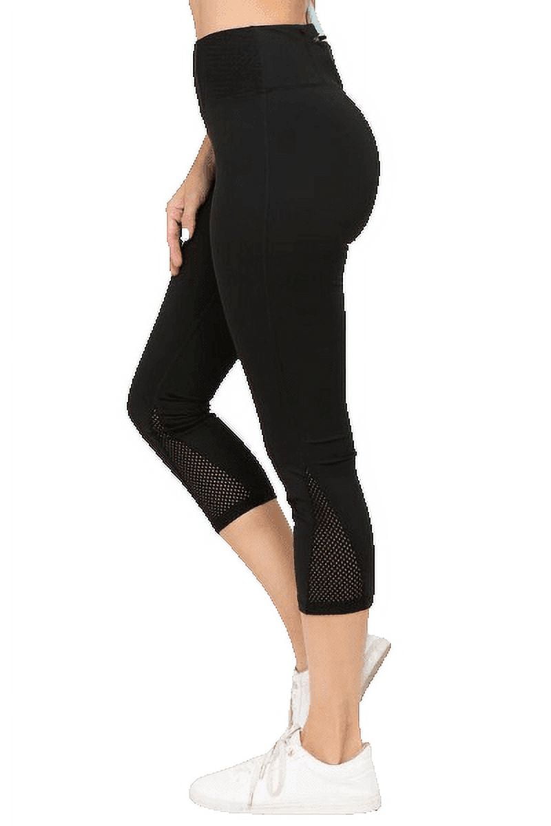 Spalding Womens Capri Leggings - High Waist Running Workout Athletic Yoga  Pants - Non See Through Slim Fit and Plus Size S-3X, Size Small, BlackBlack  Flare at  Women's Clothing store